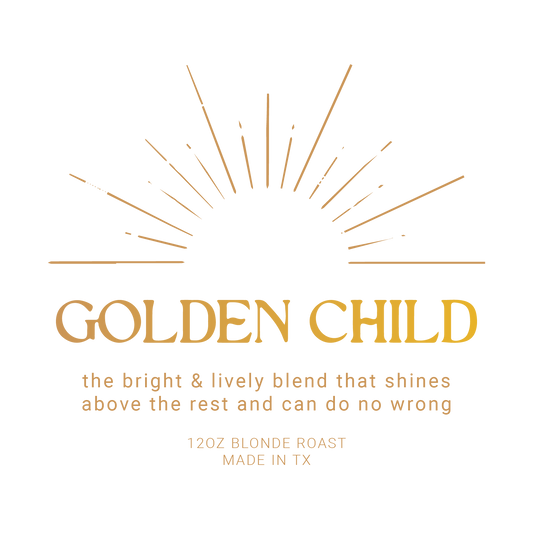 Golden Child light roast coffee bag by Sibling Rivalry Coffee