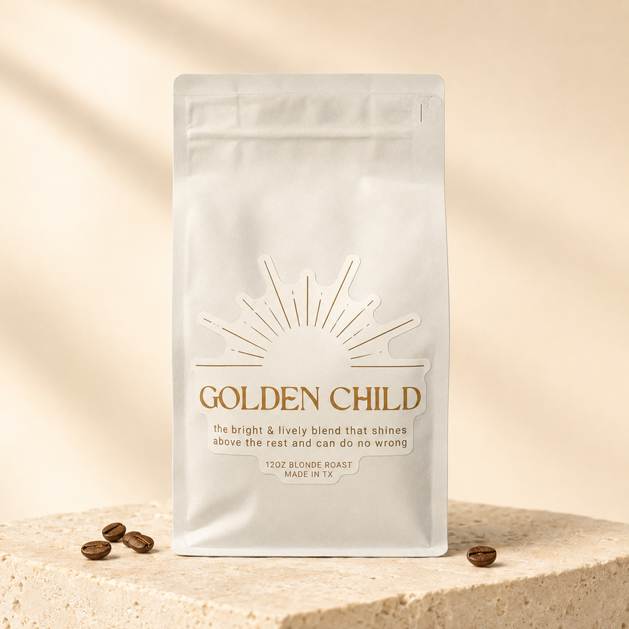 Golden Child light roast coffee bag