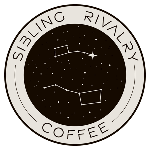 Sibling Rivalry Coffee circular constellation logo